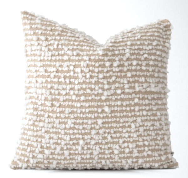 18" x 18" Tan/Ivory Textured Pillow Cover Only