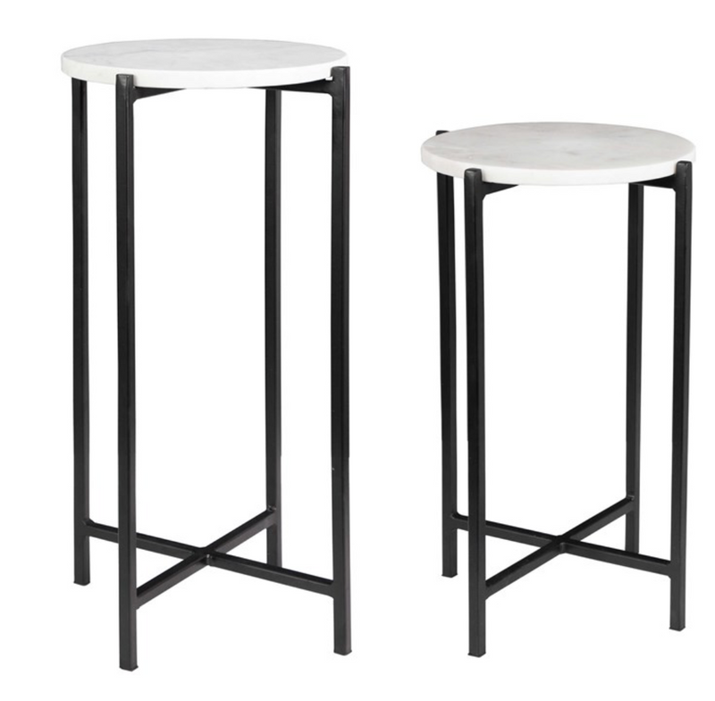 Marble/black Plant Stands