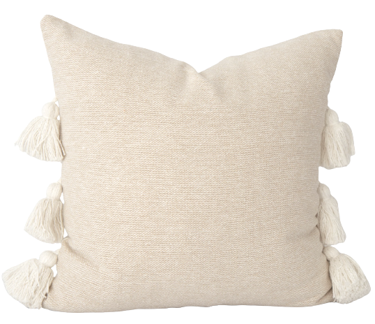 20" x 20" Textured Pillow with Side Tassels Cover Only