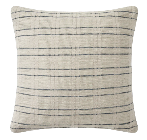 22" x 22" Blue and Cream Pillow Cover Only