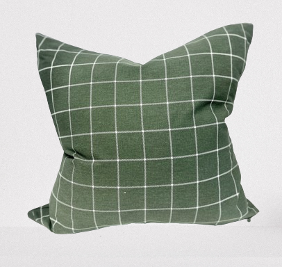 22" x 22" Sage Green Check Pillow Cover Only